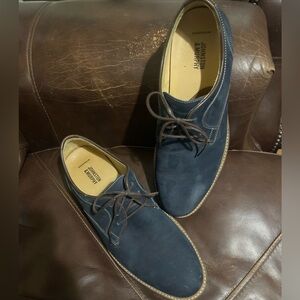 Johnson and Murphy Mens Blue Sheepskin Suede Shoes size 9 M